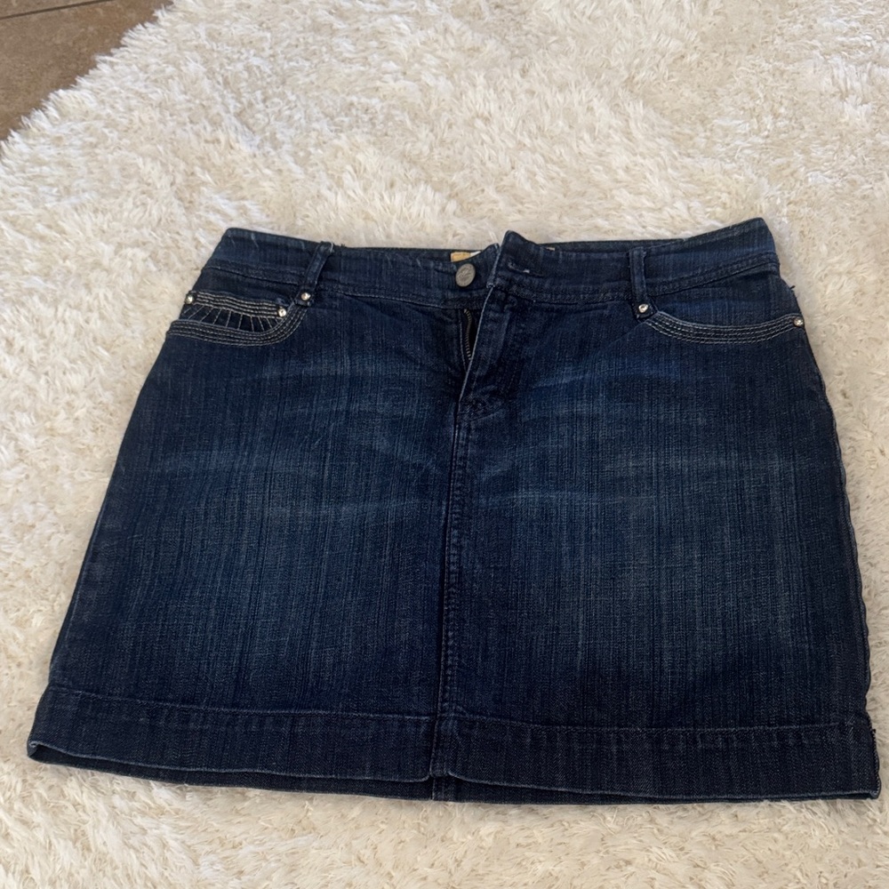 White House Black Market Dark Blue Mini Skirt